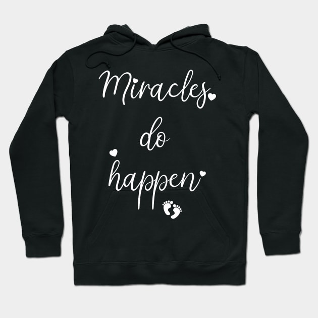 Miracles Do Happen Pregnancy Announcement Aesthetic Hoodie by dewinpal